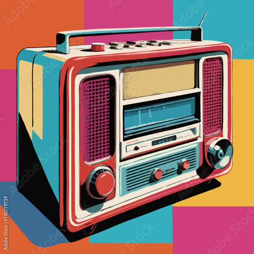 retro radio isolated on white
