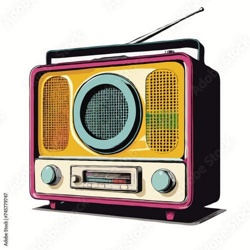 retro radio isolated on white
