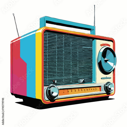 retro radio isolated on white
