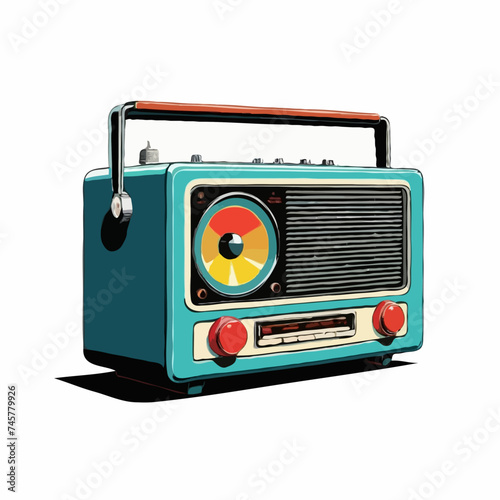 retro radio isolated on white
