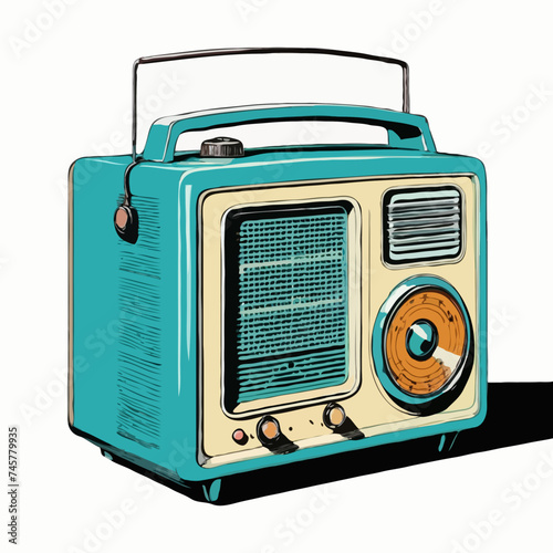 retro radio isolated on white
