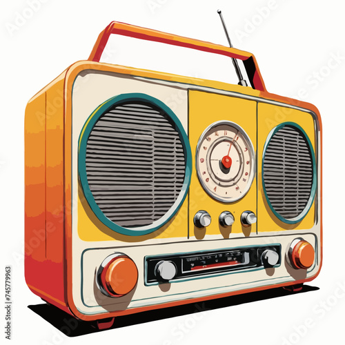 retro radio isolated on white
