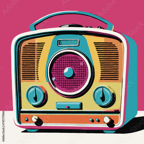 retro radio isolated on white
