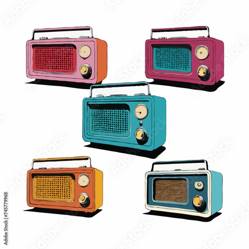 retro radio isolated on white
