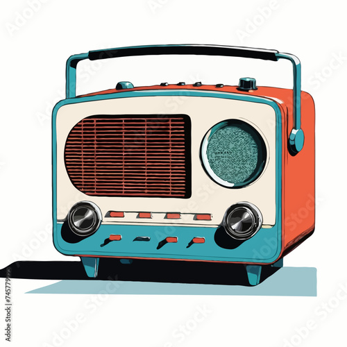 retro radio isolated on white
