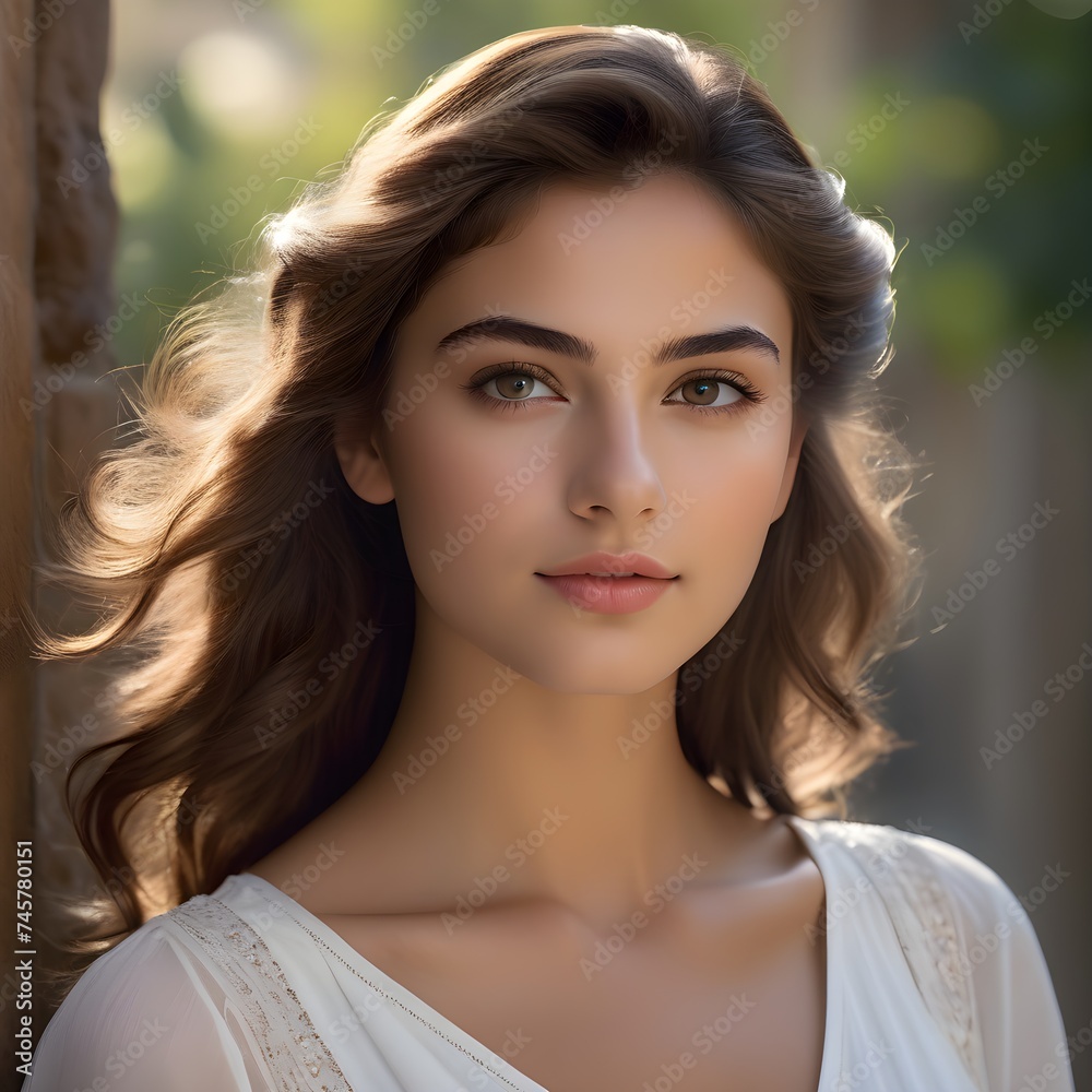 Headshot of a 16-year-old Italian Girl with Graceful Poise Headshot of a 16-year-old Italian Girl with Graceful Poise