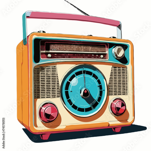 retro radio isolated on white
