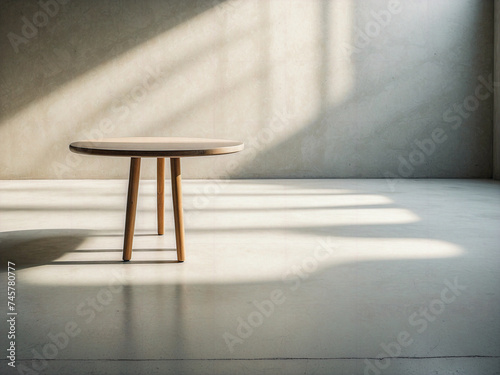 Create an empty background with a play of day light and organic shaped shadows in a concrete tone