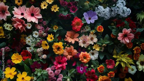 Beautiful flowers in a flowerbed © Taisiia