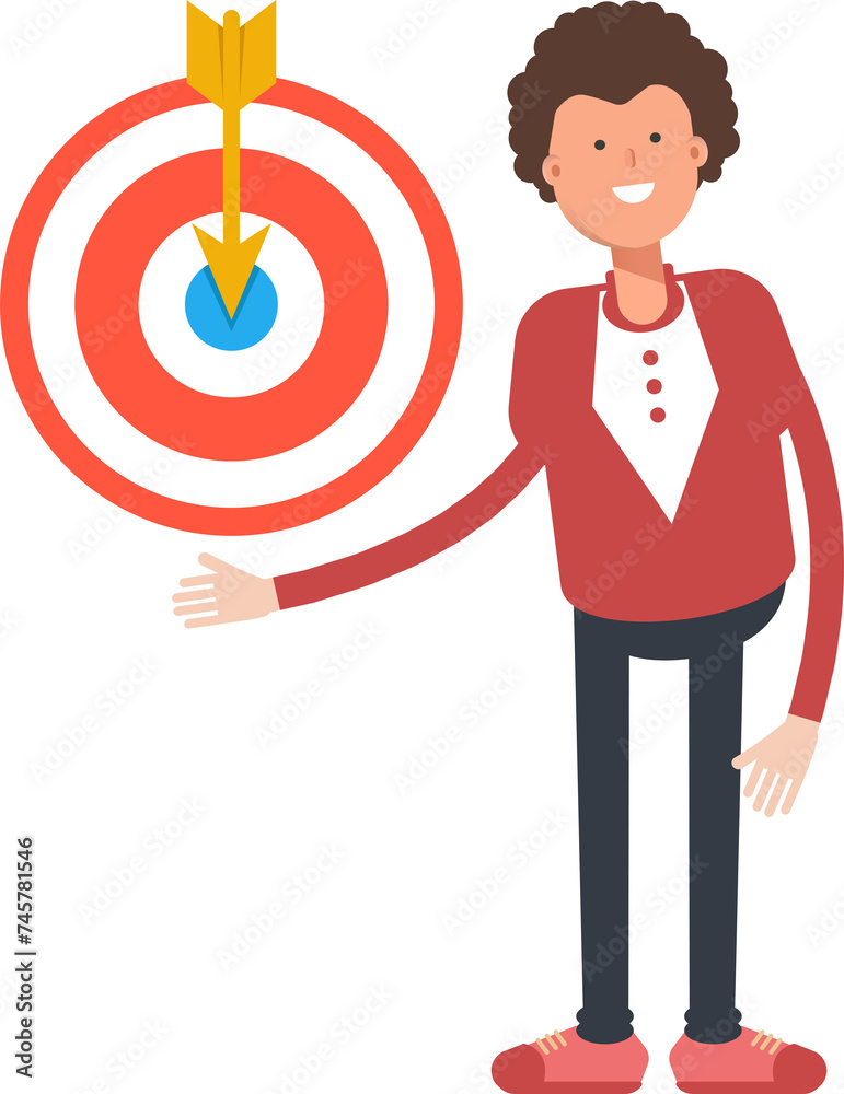 Frizzy Hair Man Character Holding Dart
Frizzy Hair Man Character Holding Dart