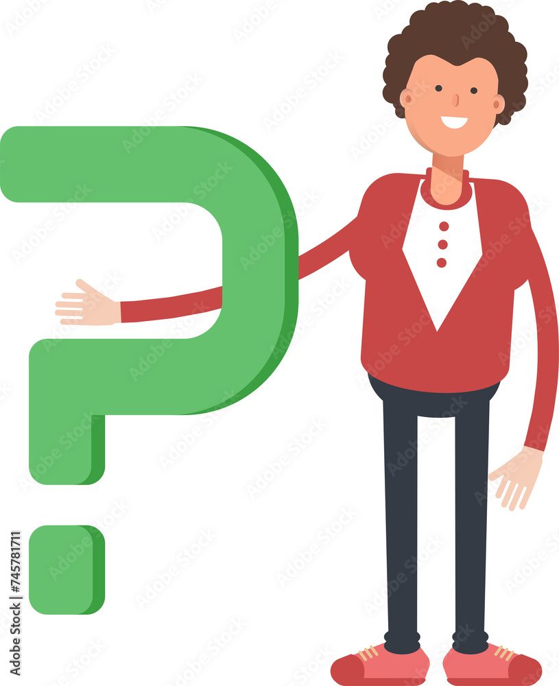 Frizzy Hair Man Character and Question Mark
Frizzy Hair Man Character and Question Mark