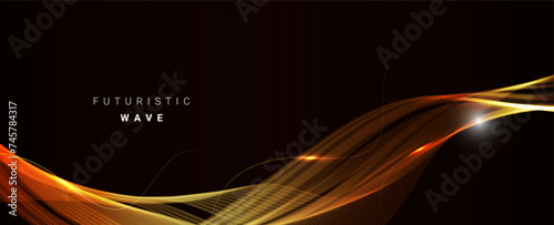 Abstract colorful glossy furure wave background