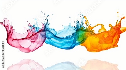 Color drop in water isolated on white background