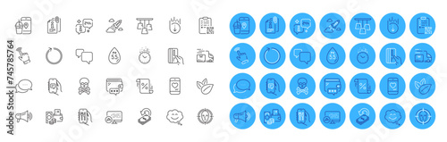 Cursor, Face detect and Chemical hazard line icons pack. For web app. Color icon buttons. Vector