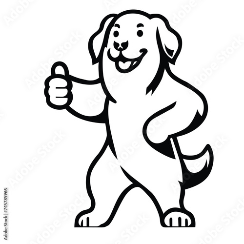 Bernese Mountain Dog Happy Thumbs-Up illustration Vector
