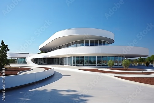 Modern Building Architecture of Luxury House Home exterior 3d rendering © pixeness