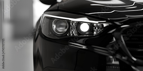 car headlights on blur background