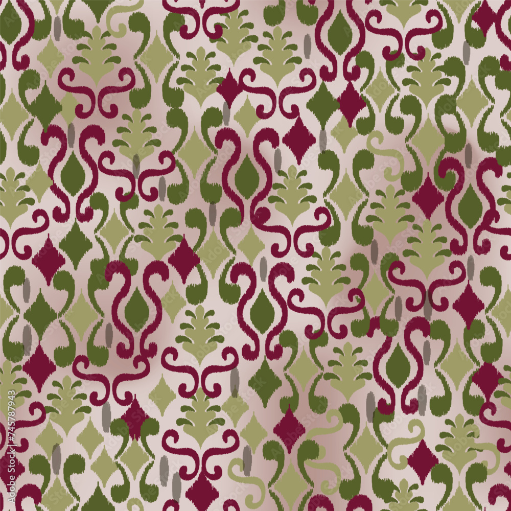 Seamless pattern of abstract motifs in vector