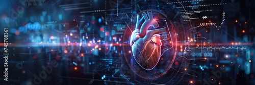 Cutting-edge medical science or cardiac cardiology. Generative Ai.