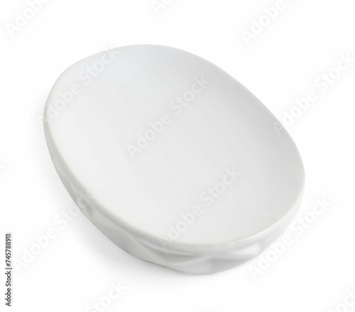 Bath accessory. Ceramic soap dish isolated on white