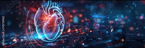 Cutting-edge medical science or cardiac cardiology. Generative Ai. photo