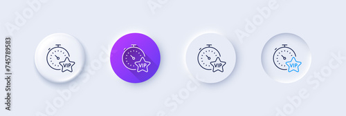 Vip timer line icon. Very important person sign. Line icons. Vector