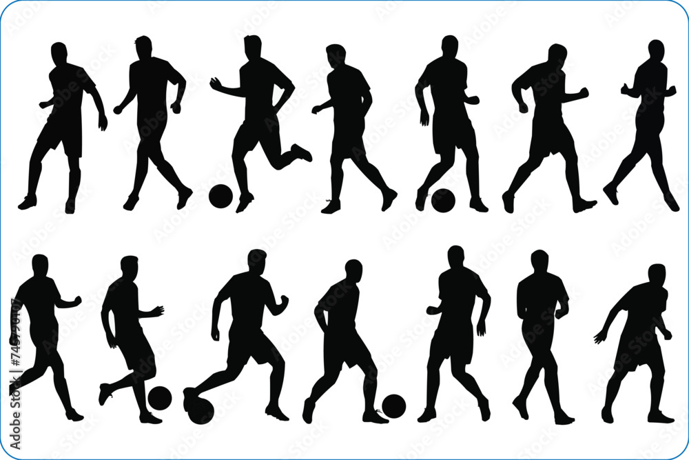Black silhouettes of Soccer player, Soccer player vector silhouettes, Football Soccer player silhouette with ball, Football players, Soccer Players Silhouettes Black silhouettes of Soccer player, Soccer player vector silhouettes, Football Soccer player silhouette with ball, Football players, Soccer Players Silhouettes