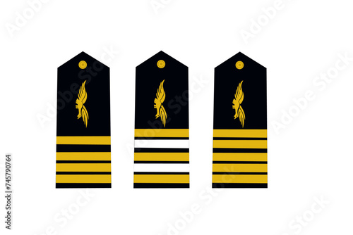 Galon de l'armée de l'air française: Ensemble de galons des officiers supérieurs: colonel, lieutenant-colonel, commandant