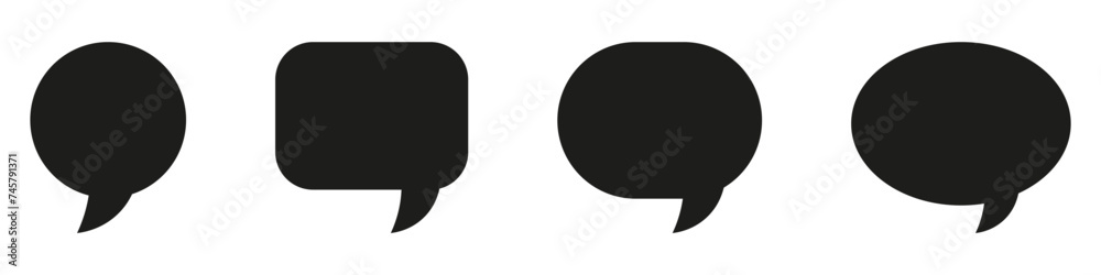 Chat vector icon. Talk bubble speech icon. Blank empty bubbles vector design elements. - obrazy, fototapety, plakaty 