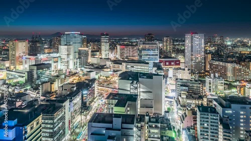 【神奈川県・川崎市】川崎の都市夜景　タイムラプス映像　ティルトアップ　
Kawasaki city night view - Kanagawa, Japan - Timelapse video - tilt up photo