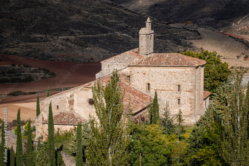 Church of San Bartolomé, Romanesque style temple, Atienza, Guadalajara Province, Castilla-La Mancha, Spain Church of San Bartolomé, Romanesque style temple, Atienza, Guadalajara Province, Castilla-La Mancha, Spain