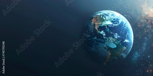 earth with space,A digital image of a planet with a globe and lights,Planet earth globe view from space showing realistic earth surface and world map 