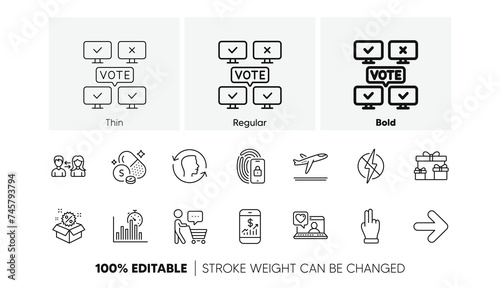 Sulfur mineral, Lock and Mobile finance line icons. For web app, printing. Line icons. Vector