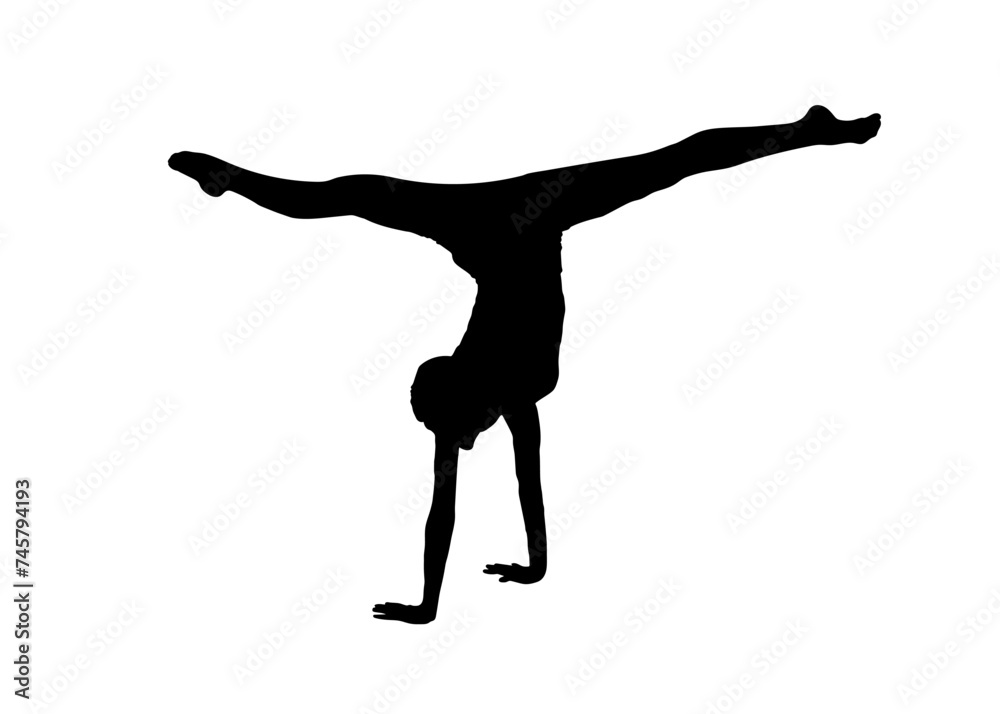 silhouette of a man doing yoga. silhouette of a man doing yoga.