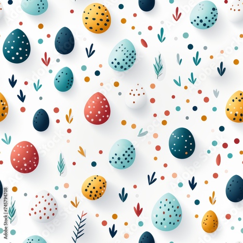 Spring Fling: Seamless Easter Egg Arrangement. Seamless Easter Pattern.