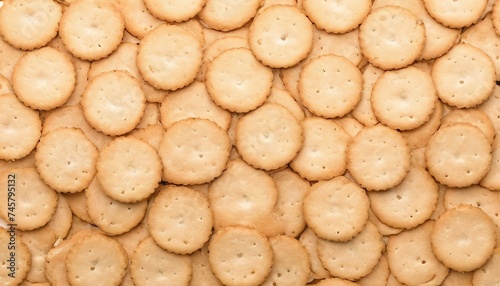 Crackers background isolated on white