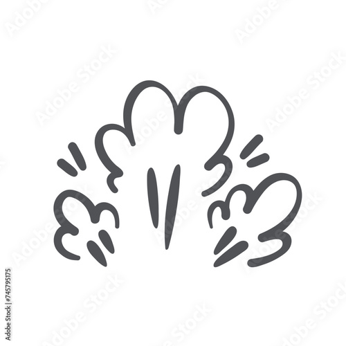 Comic cloud speed motion icon, manga doodle element. Funny retro flying smoke or steam scribbles and lines, anger and fury expression of character. Clouds of comic book style vector illustration