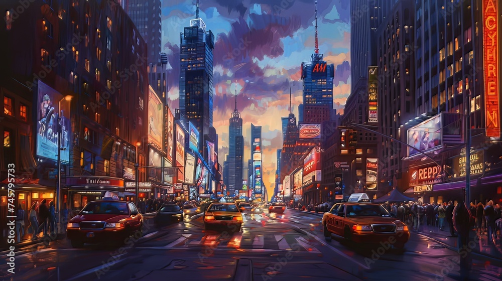 Cityscapes: The bustling streets, towering skyscrapers, iconic bridges, lively squares, and enchanting night views depict the vibrant essence of urban life