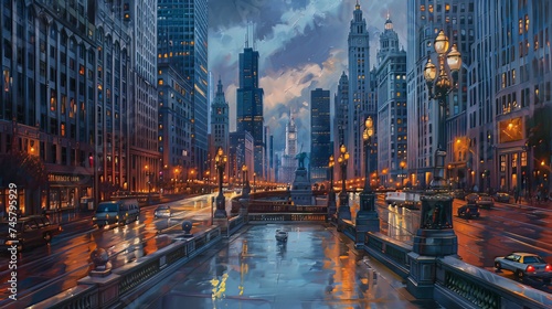 Cityscapes: The bustling streets, towering skyscrapers, iconic bridges, lively squares, and enchanting night views depict the vibrant essence of urban life photo