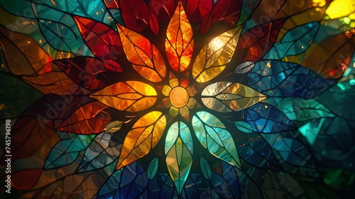 stained glass window in flower
