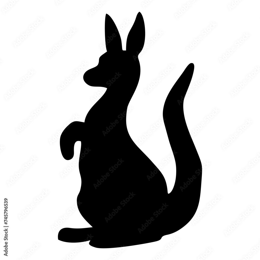 silhouette of a standing kangaroo silhouette of a standing kangaroo
