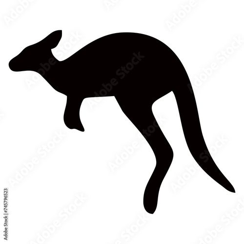 silhouette of a standing kangaroo