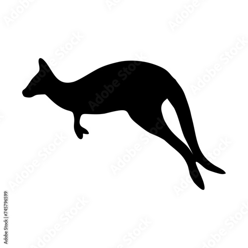 silhouette of a standing kangaroo