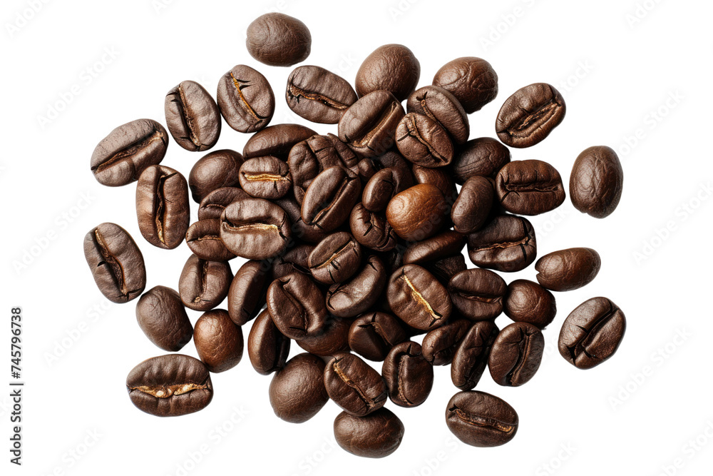 Naklejka premium Coffee beans isolated on transparent background