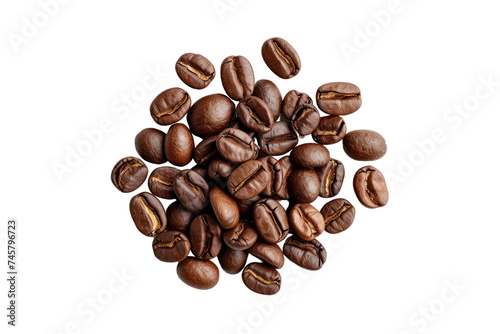 Coffee beans isolated on transparent background