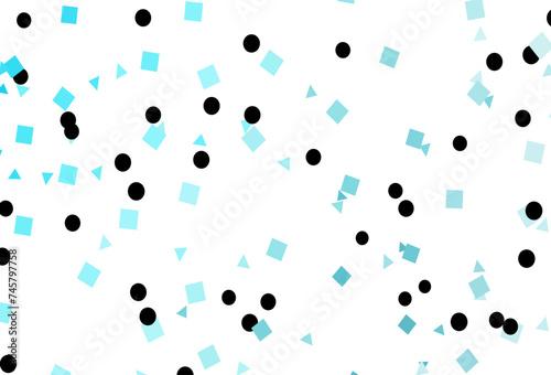 Light BLUE vector template with crystals, circles, squares.
