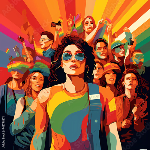 lgbt pride colorful background illustration