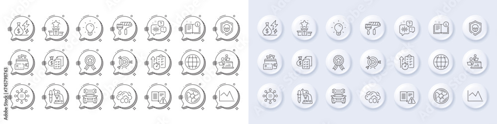 Winner ribbon, Instruction manual and Co2 line icons. For web app, printing. Line icons. Vector Winner ribbon, Instruction manual and Co2 line icons. For web app, printing. Line icons. Vector