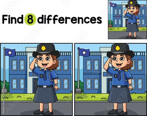 Policewoman Salute Find The Differences