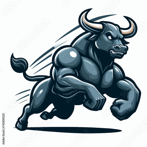 charging bull mascot